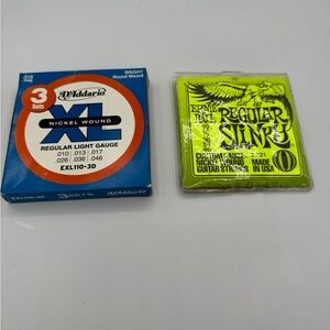 Electric Guitar Strings: D'Addario - 2 complete, 1 partial : Ernie Ball - complt